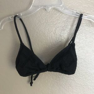 Black crochet bikini top